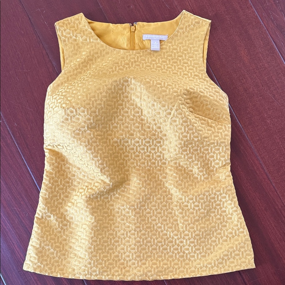 Banana Republic Yellow Textured Tank Top